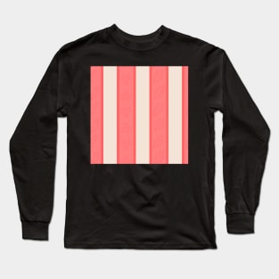 Pink Stripes with Light Leaf Designs Long Sleeve T-Shirt